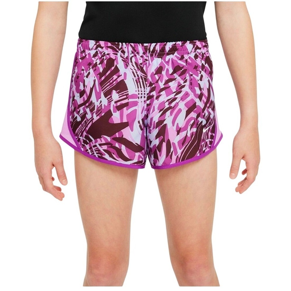 Nike Big Girls Dri-Fit Tempo Running Shorts 3" Purple Print Size L‎